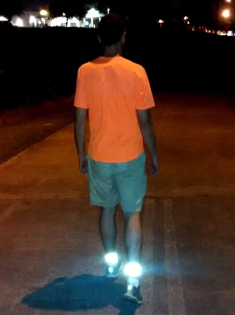 Leg Shield Reflective Ankle Bands - 1,000+ ft of Visibility - Very Large Reflective Area - Straps for Nighttime Biking, Running and Walking - Very Bright, Lightweight & Comfortable - Image 4